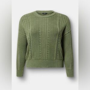Torrid Olive Green Textured Knit Sweater Women’s Plus Size 3X Like New